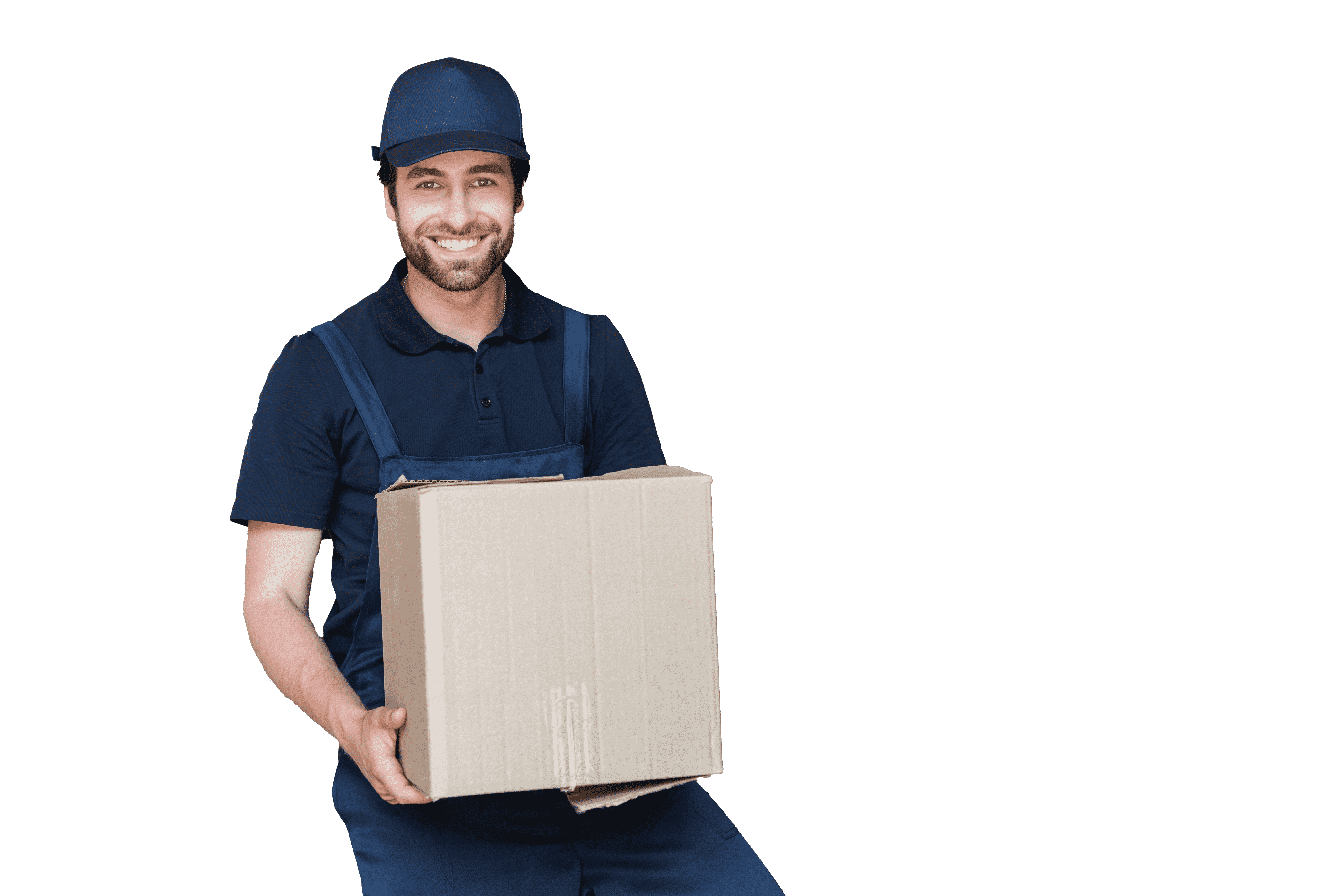 Delivery man with box